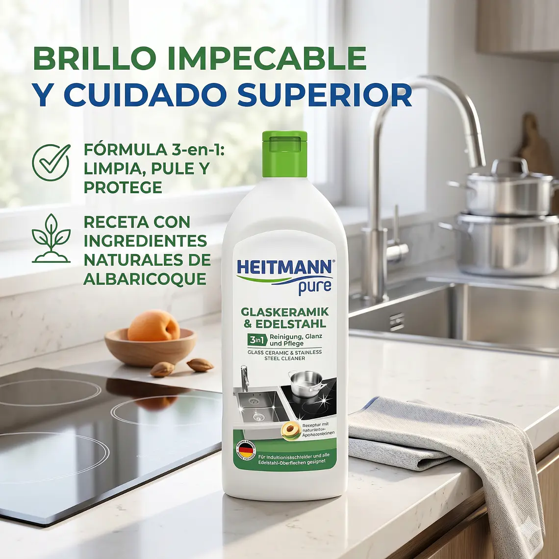 Heitmann Limpiador Vitrocerámica y Acero Inox 250ml 6