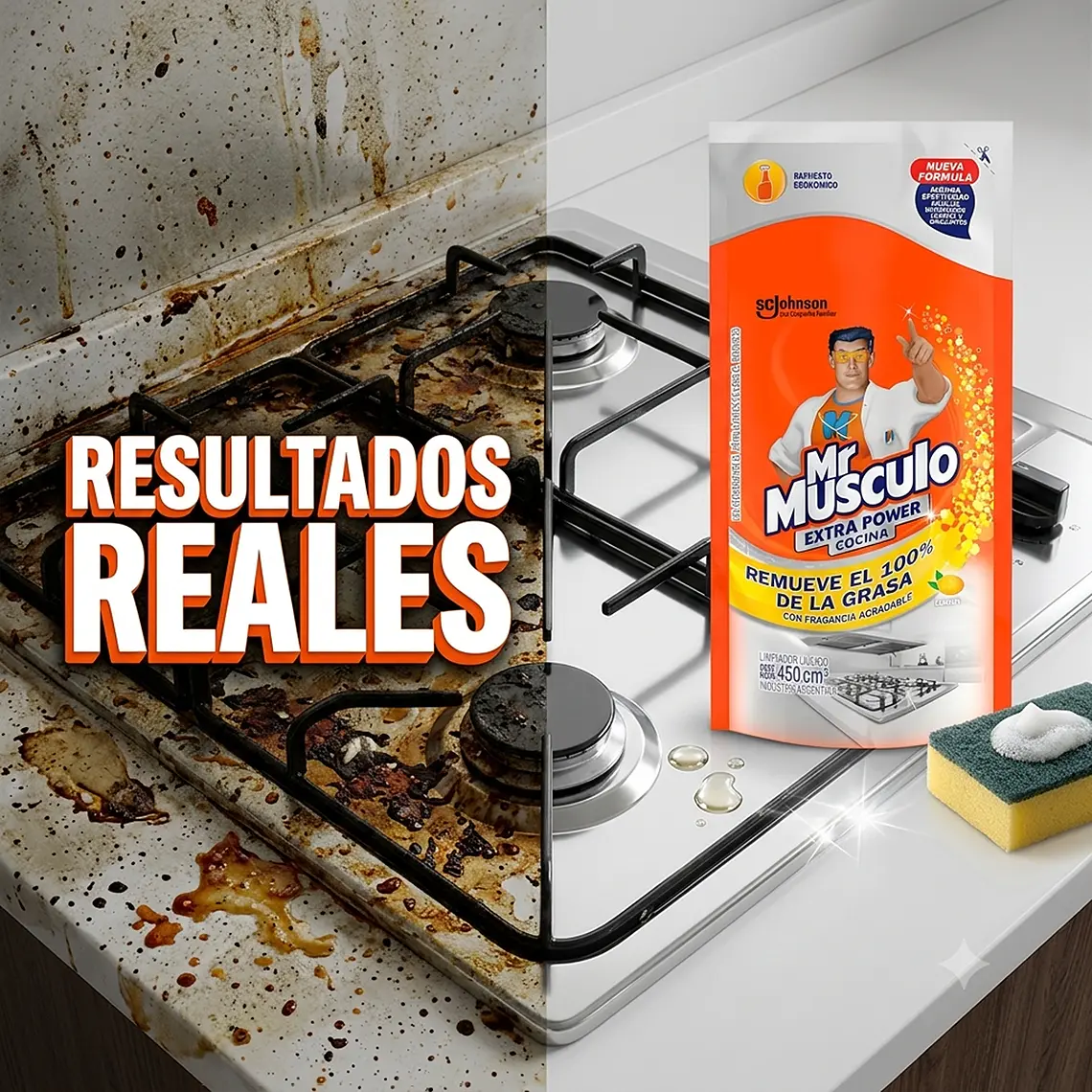 Recarga Limpiador Extra Power Antigrasa Cocina 450ml 4