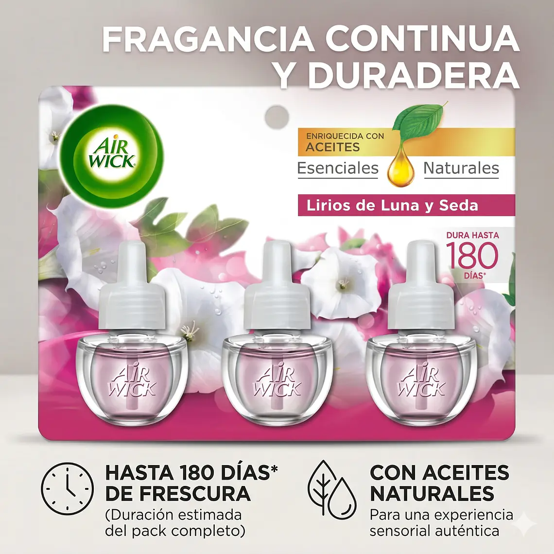 Recarga Desodorante Electrico Lirios Airwick 3unid X 21ml 4