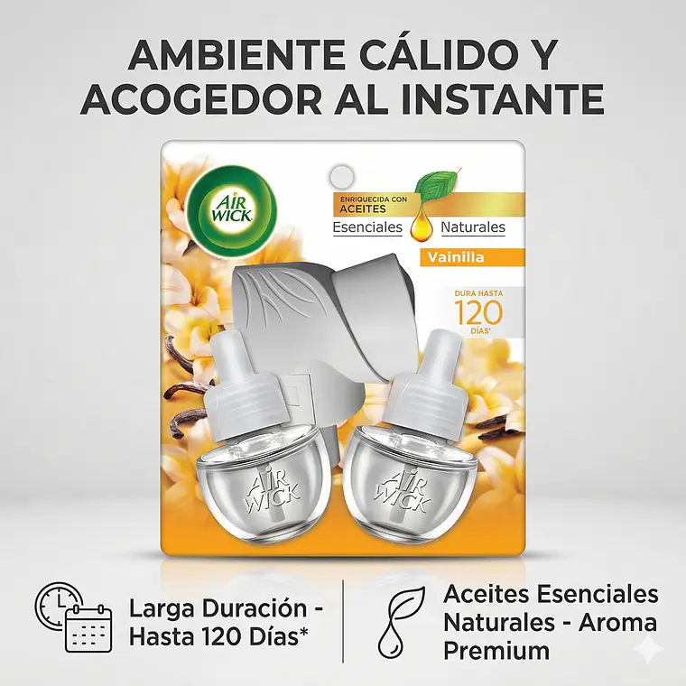 Aparato Electrico Air Wick Vainilla + 2 Repuestos 21ml 2