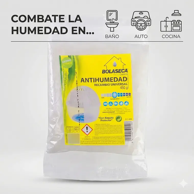 Sistema Antihumedad Bolaseca Recarga Cítrico 450g 3