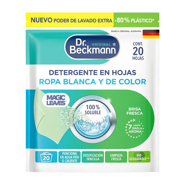 Detergente en hojas Dr. Beckmann Magic Leaves 20 hojas 1