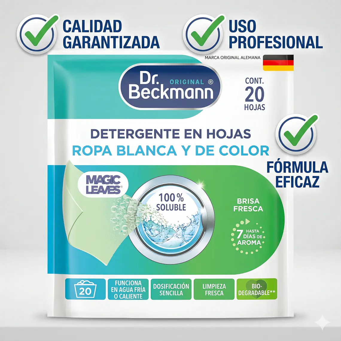 Detergente en hojas Dr. Beckmann Magic Leaves 20 hojas 6