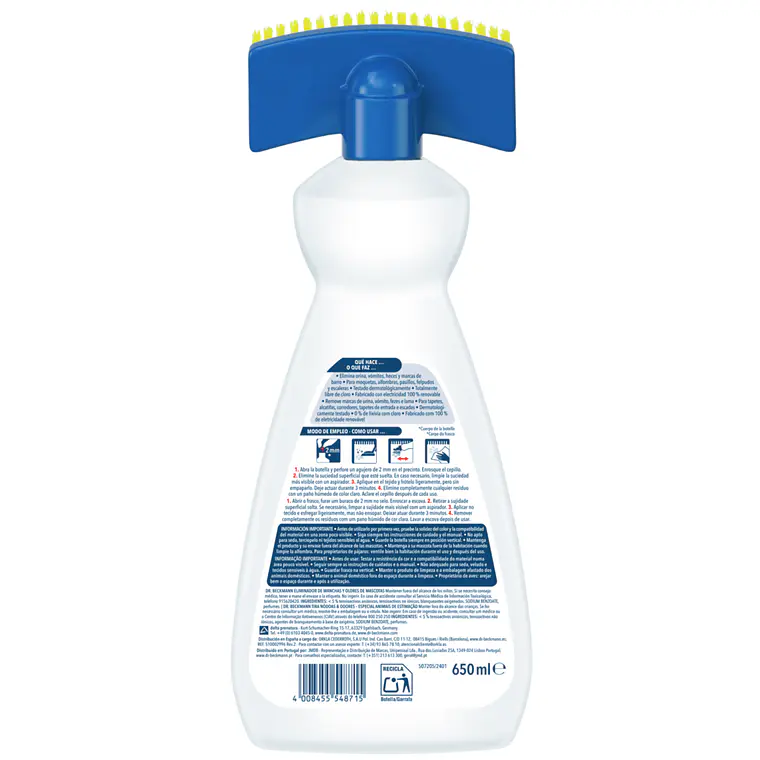 Limpiador Alfombras y Tapices Mascotas 650 ml 2