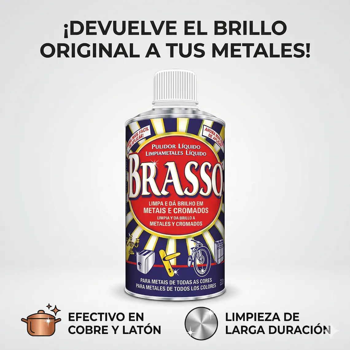 Limpiador Pulidor Cobre Laton Brasso 200ml 2
