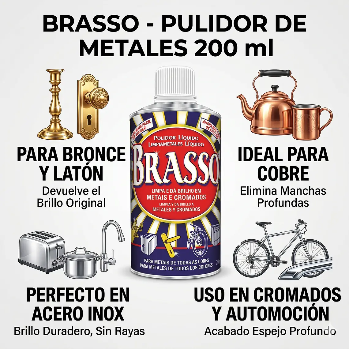 Limpiador Pulidor Cobre Laton Brasso 200ml 3