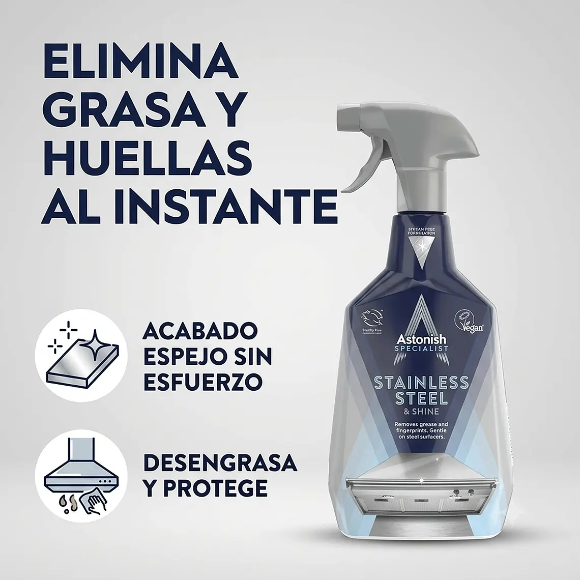 Limpiador y Brillador Astonish Acero Inoxidable 750ml 2