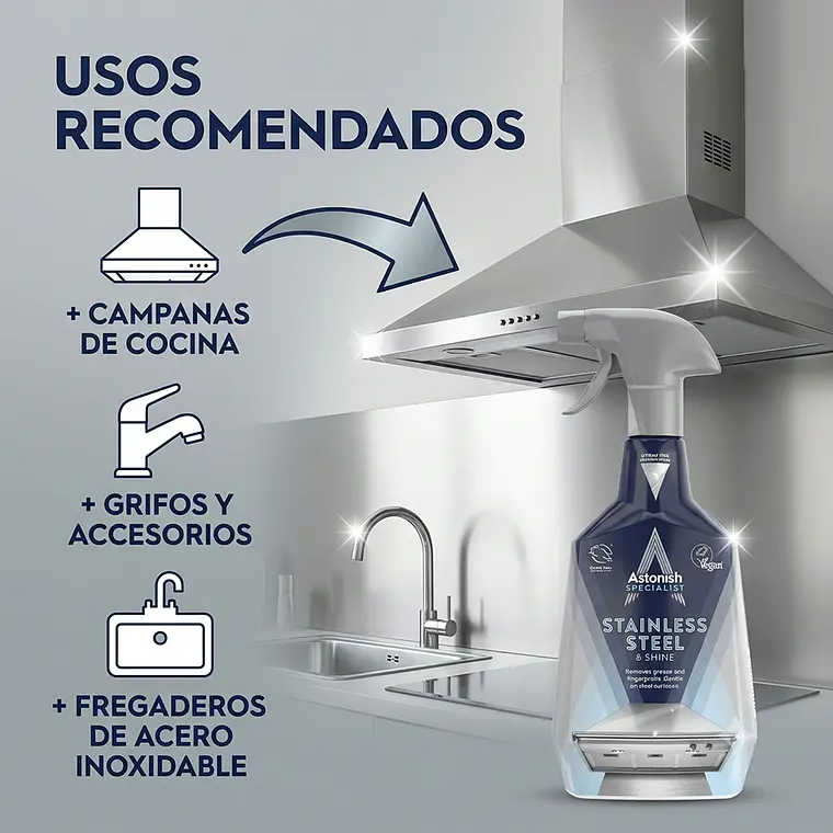 Limpiador y Brillador Astonish Acero Inoxidable 750ml 3