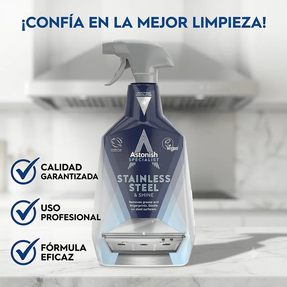 Limpiador y Brillador Astonish Acero Inoxidable 750ml 5