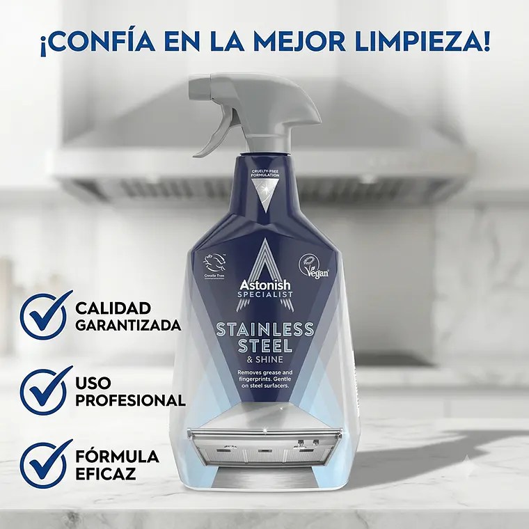 Limpiador y Brillador Astonish Acero Inoxidable 750ml 5