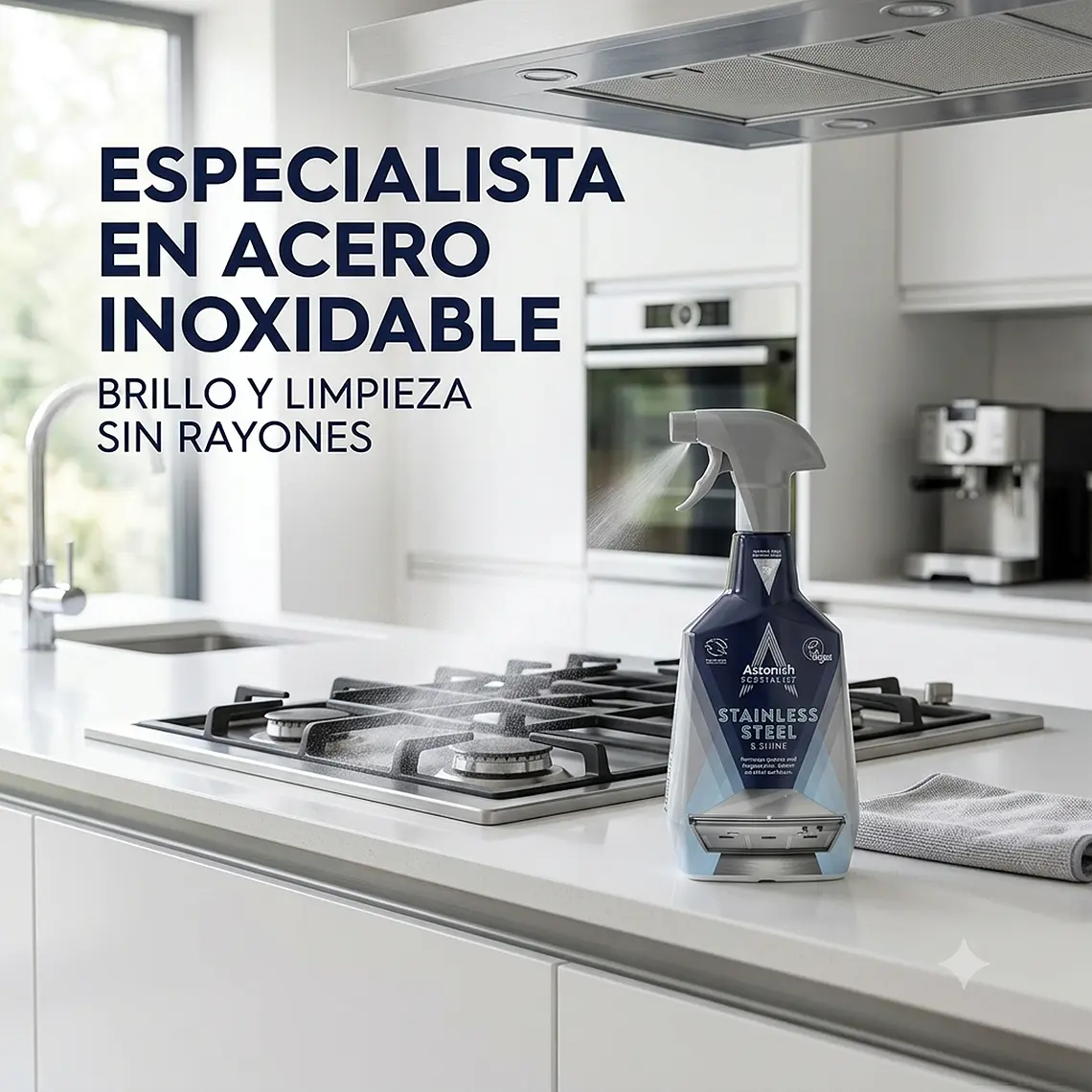 Limpiador y Brillador Astonish Acero Inoxidable 750ml 6