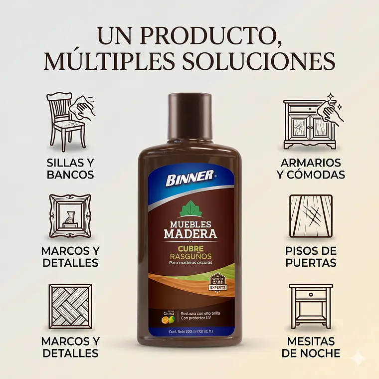 Cubre Rasguños Para Mueble De Madera 300ml 3