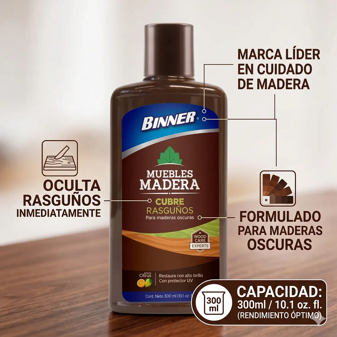 Cubre Rasguños Para Mueble De Madera 300ml 4
