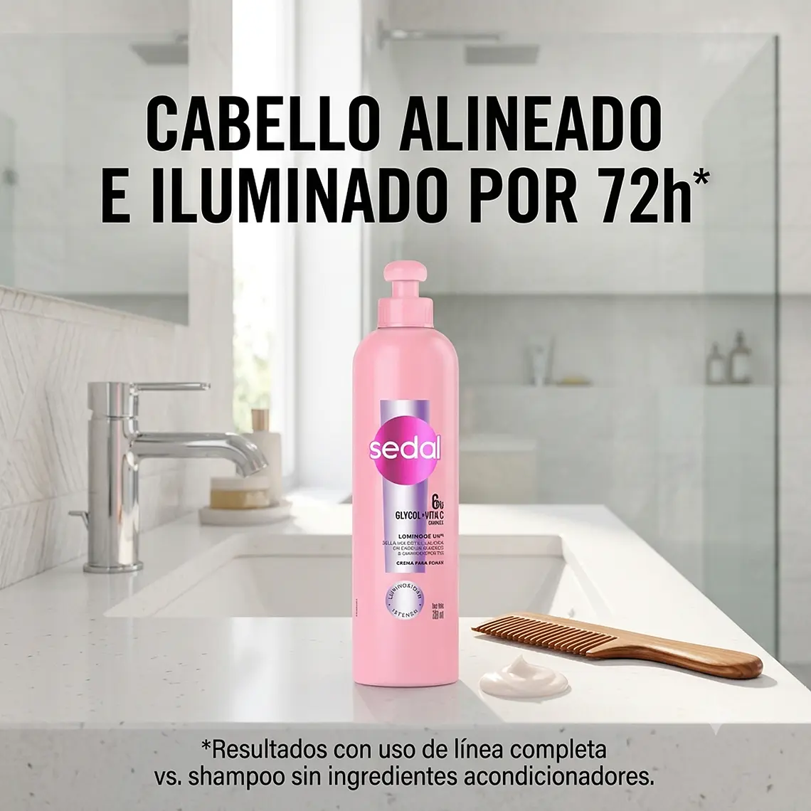 Crema Peinar Luminous Sedal 300ml Glycol Vitamina C Brillo 3