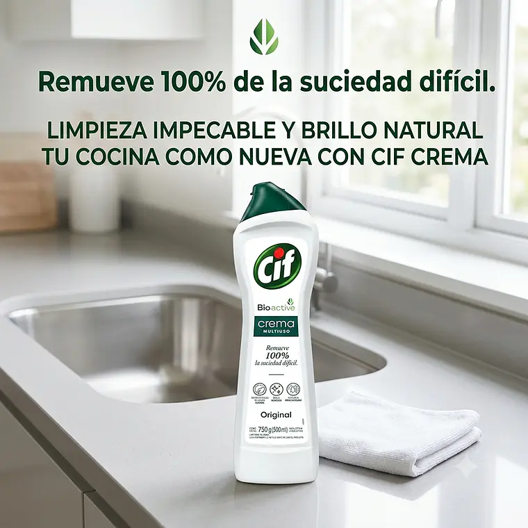 Cif Crema Limpiador Multiuso 750g Bioactive 4