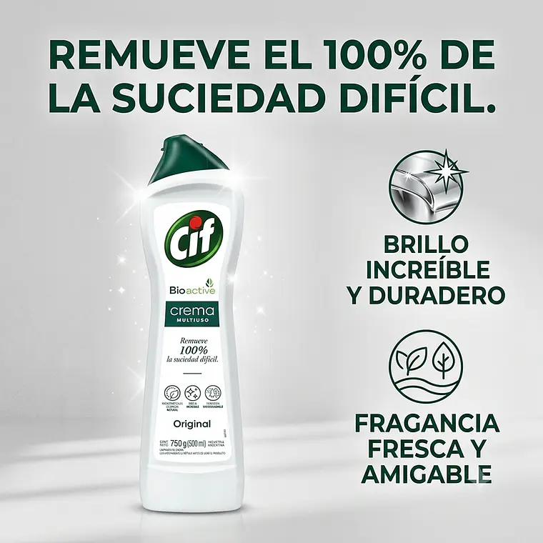 Cif Crema Limpiador Multiuso 750g Bioactive 6