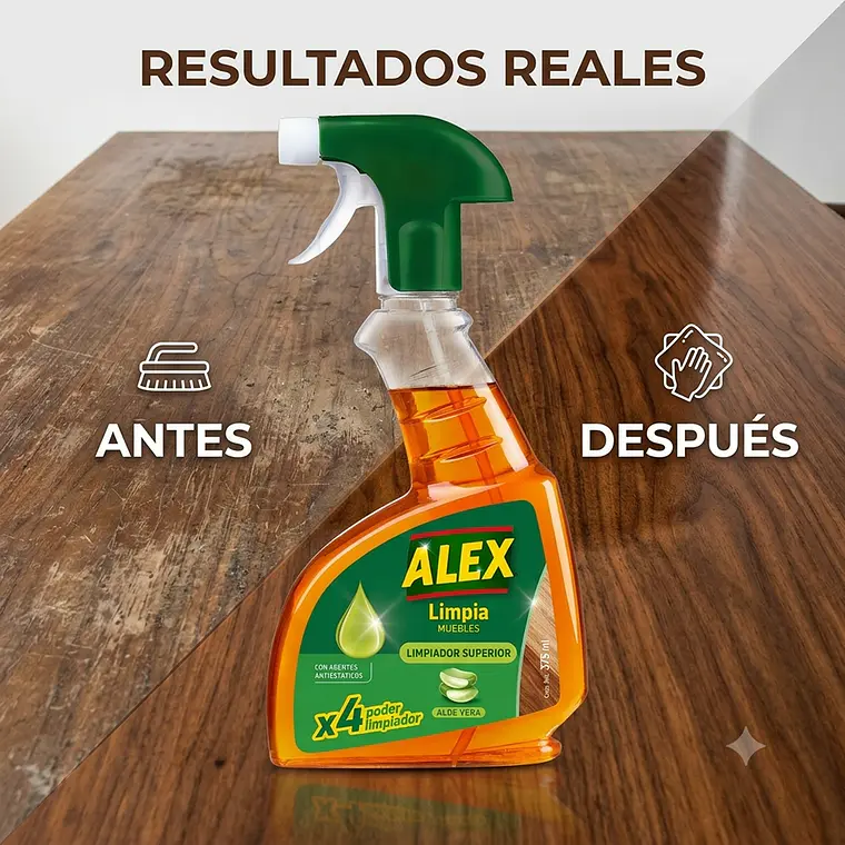 Limpiador Muebles Gatillo Alex Aloe Vera 375ml Sin Rastros 6