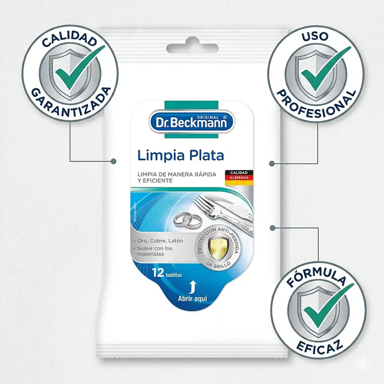 Toallitas para Plata y Metales Dr. Beckmann 12 Un 6