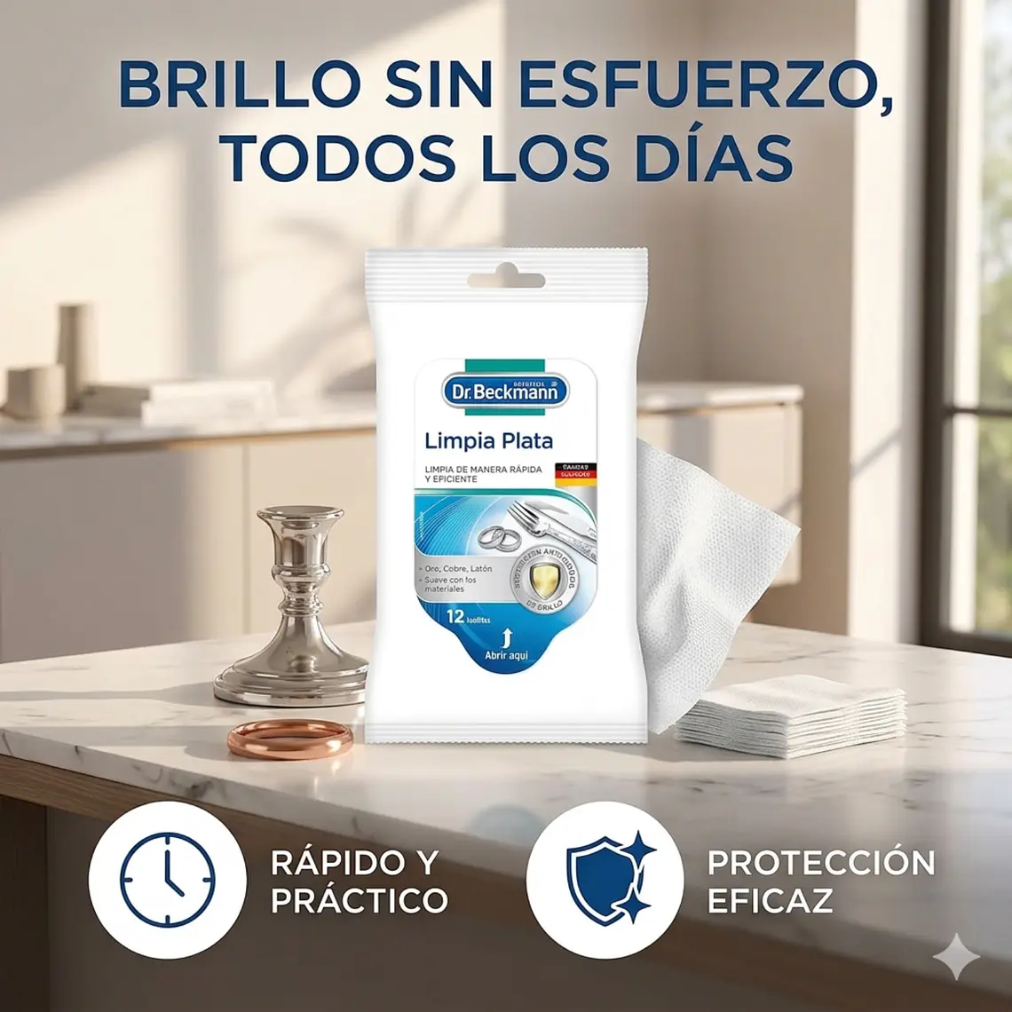 Toallitas para Plata y Metales Dr. Beckmann 12 Un 7
