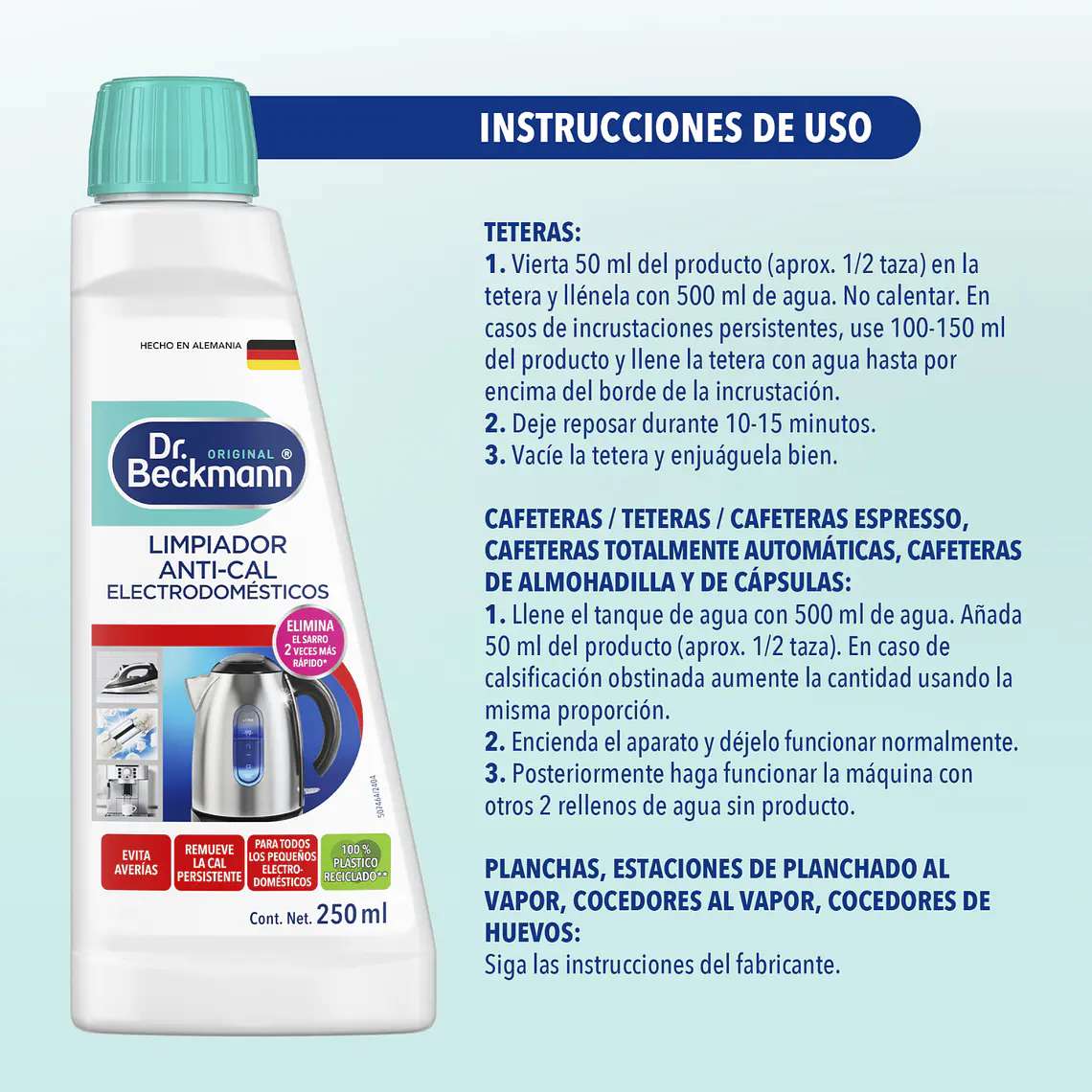 Antisarro Cafetera y Hervidor Dr. Beckmann 250 ml 5