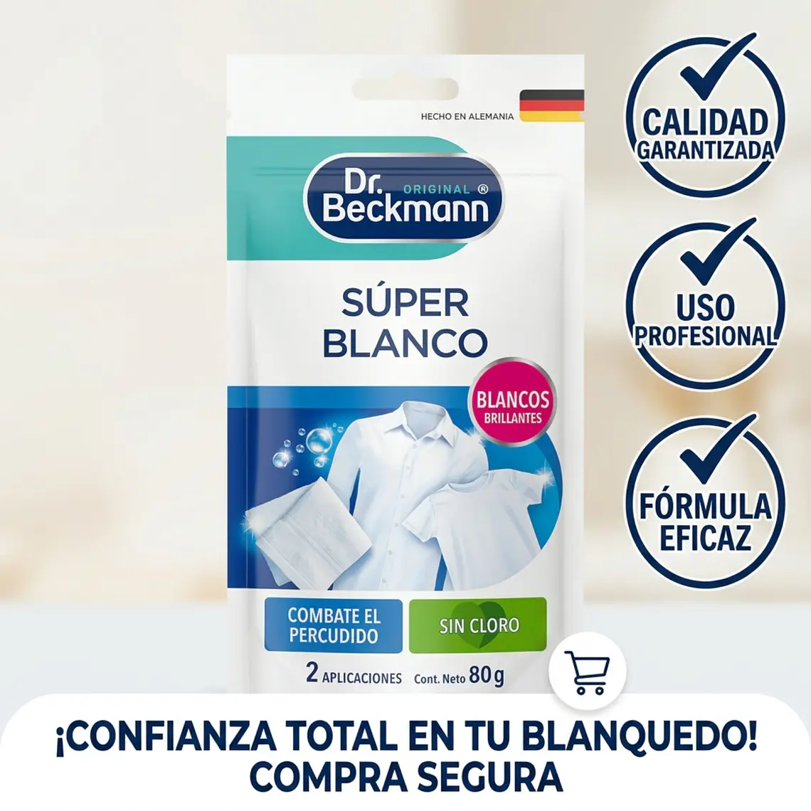 Blanqueador En Polvo Dr. Beckmann Super Blanco 80 G 6