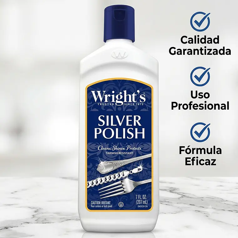 Pulidor Y Limpiador De Objetos De Plata Wrights 207ml 5