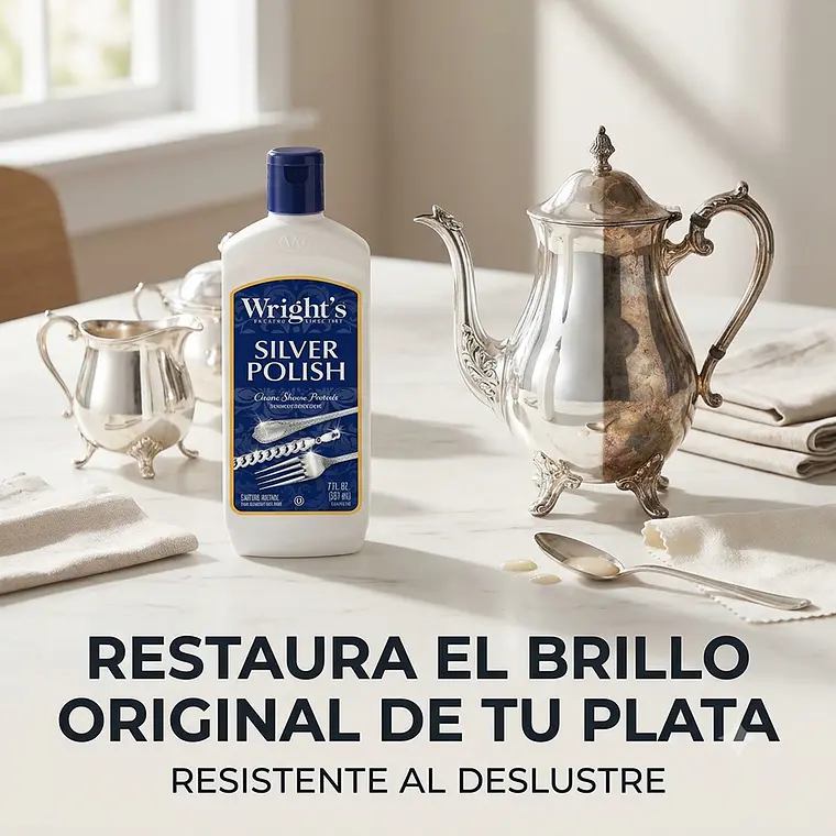 Pulidor Y Limpiador De Objetos De Plata Wrights 207ml 6