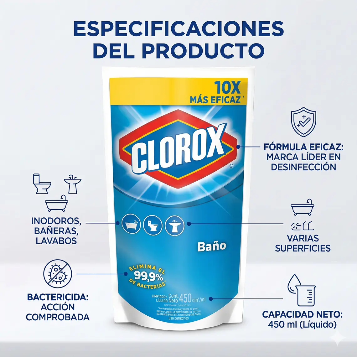 Recarga Limpiador de Baño Doypack 450 ml 4