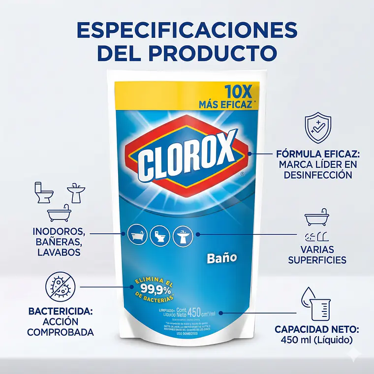 Recarga Limpiador de Baño Doypack 450 ml 4