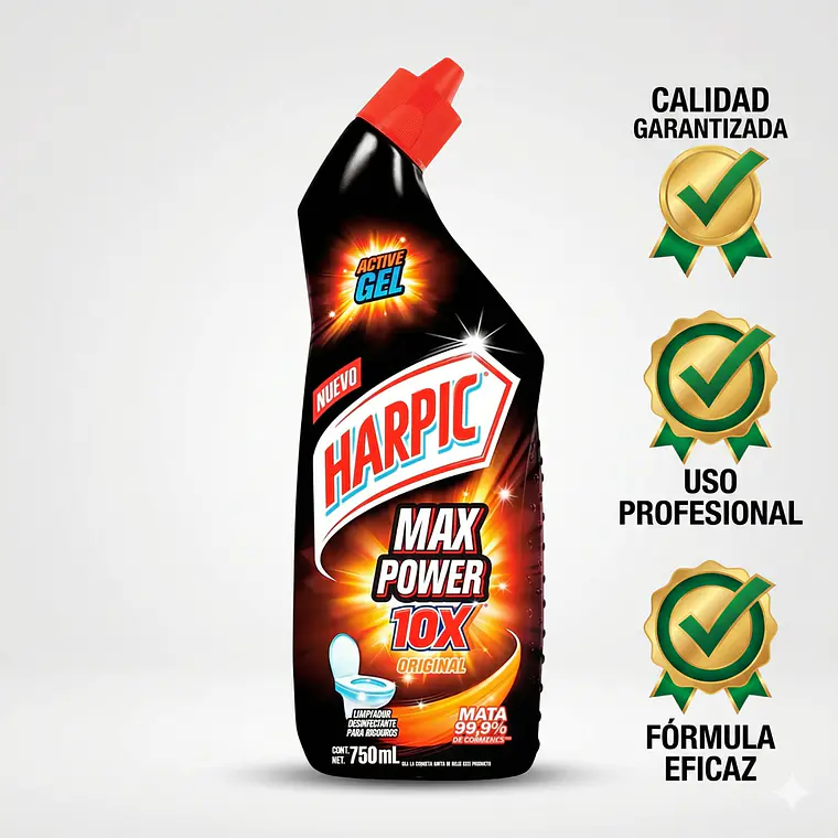 Limpiador Inodoro Harpic Power Ultra Desinfectante 750 ml 6