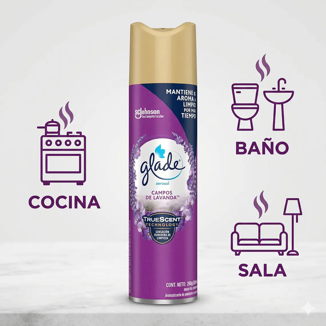 Aromatizante Ambiental Glade Campos De Lavanda 360ml 3