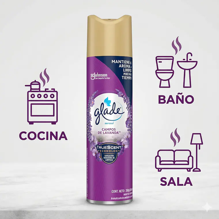 Aromatizante Ambiental Glade Campos De Lavanda 360ml 3