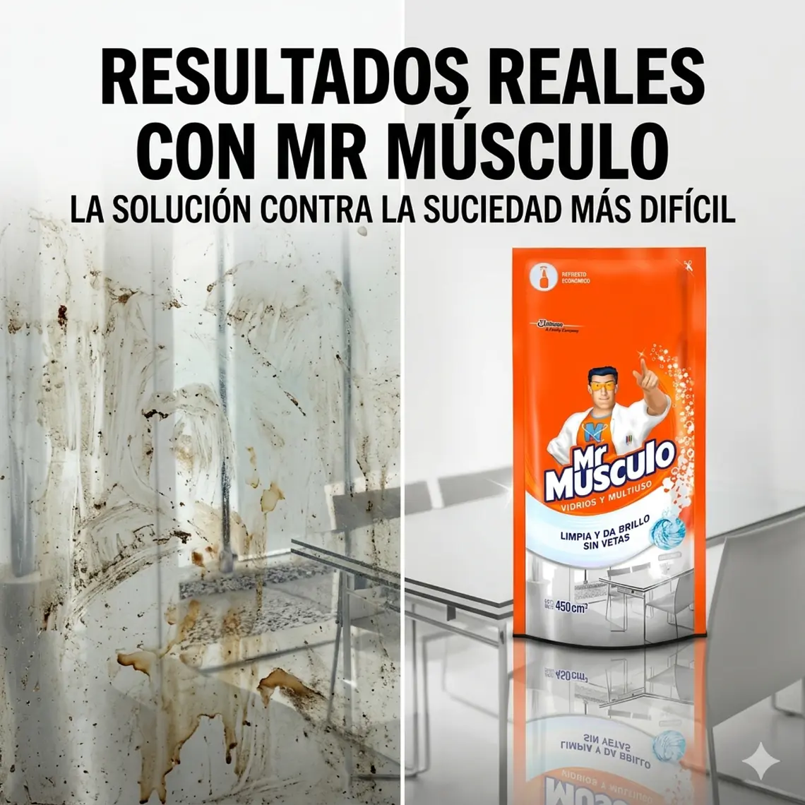 Limpia Vidrios Multiuso Mr Musculo Repuesto 450ml 5