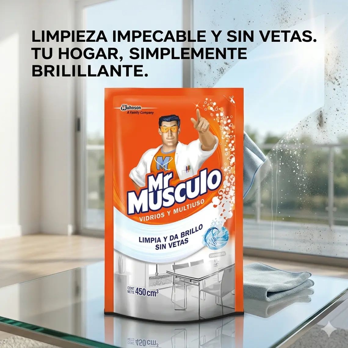 Limpia Vidrios Multiuso Mr Musculo Repuesto 450ml 7