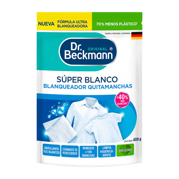 Blanqueador De Ropa Super Blanco Dr Beckmann 400g 1