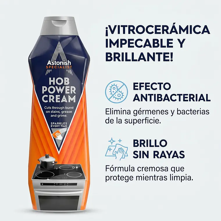 Limpiador Vitroceramica Astonish Crema 500ml 2