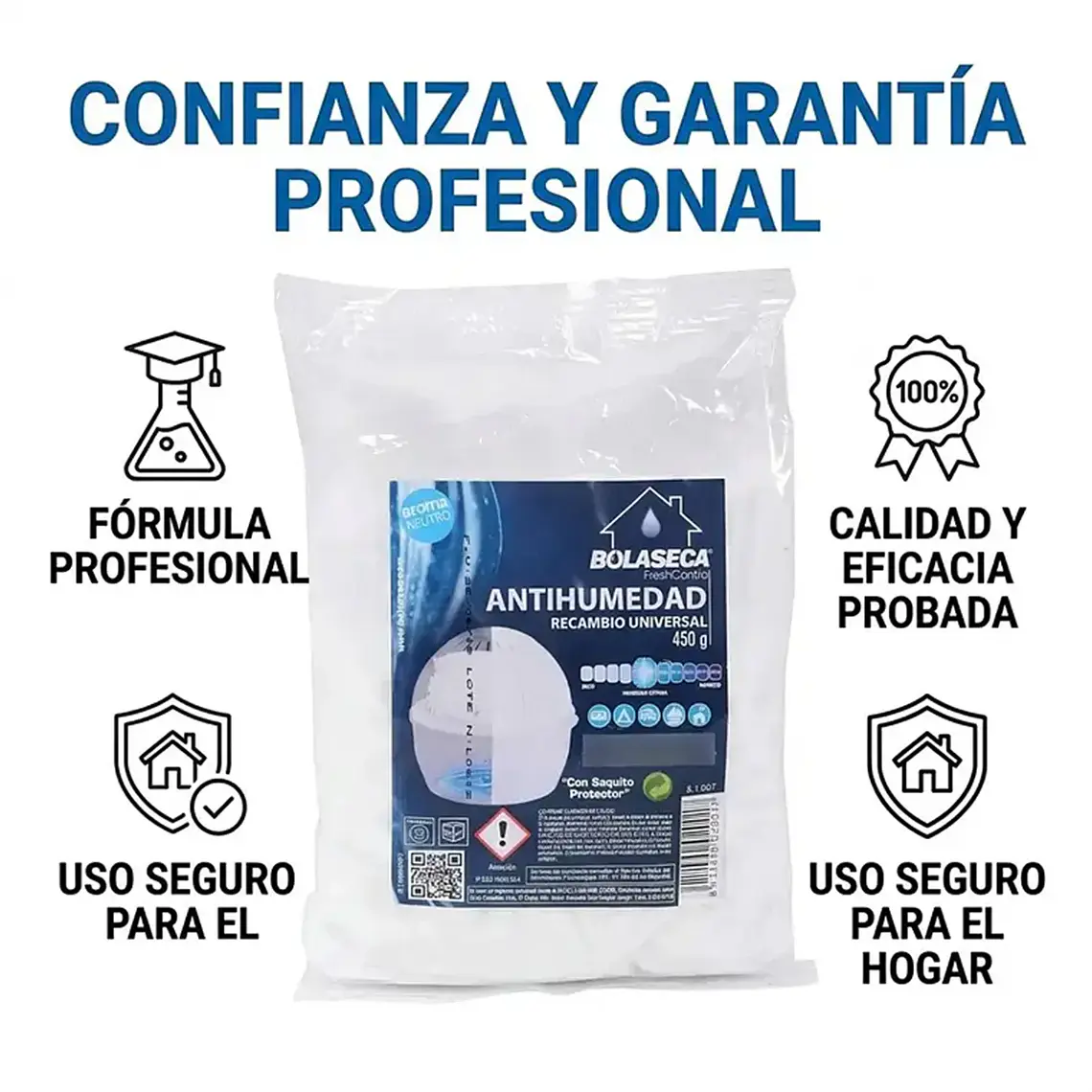 Pack 3 Bolaseca Recambio Antihumedad 450g Neutro 4
