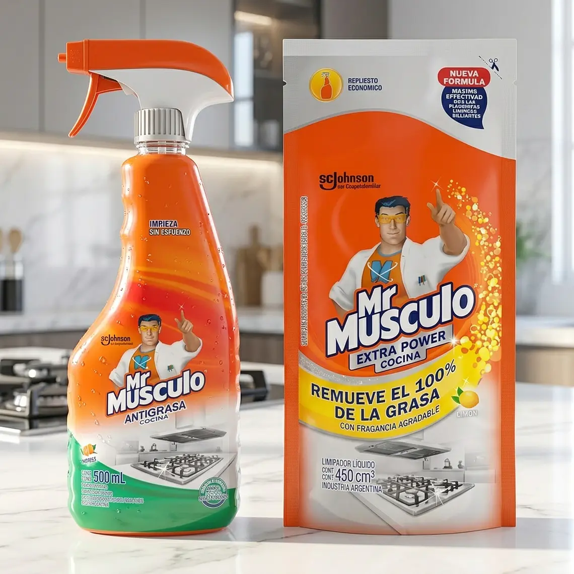 Pack Antigrasa Cocina Gatillo 500 ml y Recarga 3