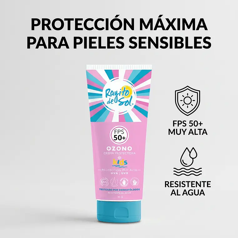 Protector Solar Rayito De Sol Ozono Kids FPS50 90g 2