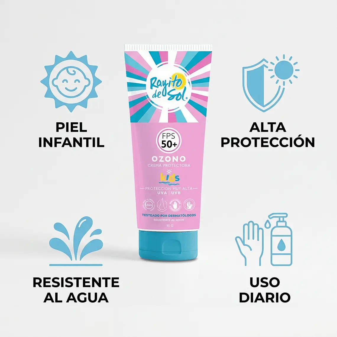 Protector Solar Rayito De Sol Ozono Kids FPS50 90g 4