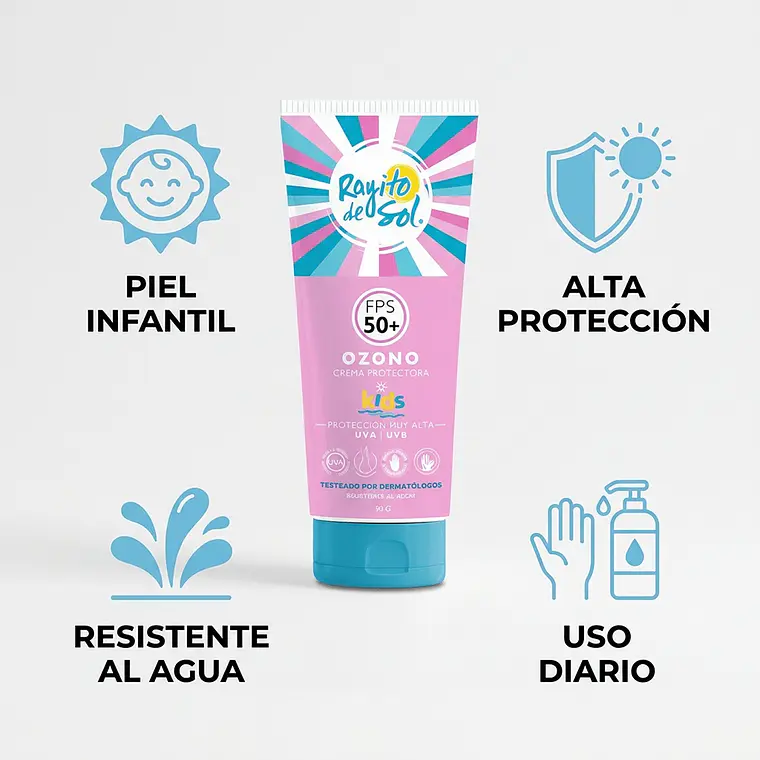Protector Solar Rayito De Sol Ozono Kids FPS50 90g 4