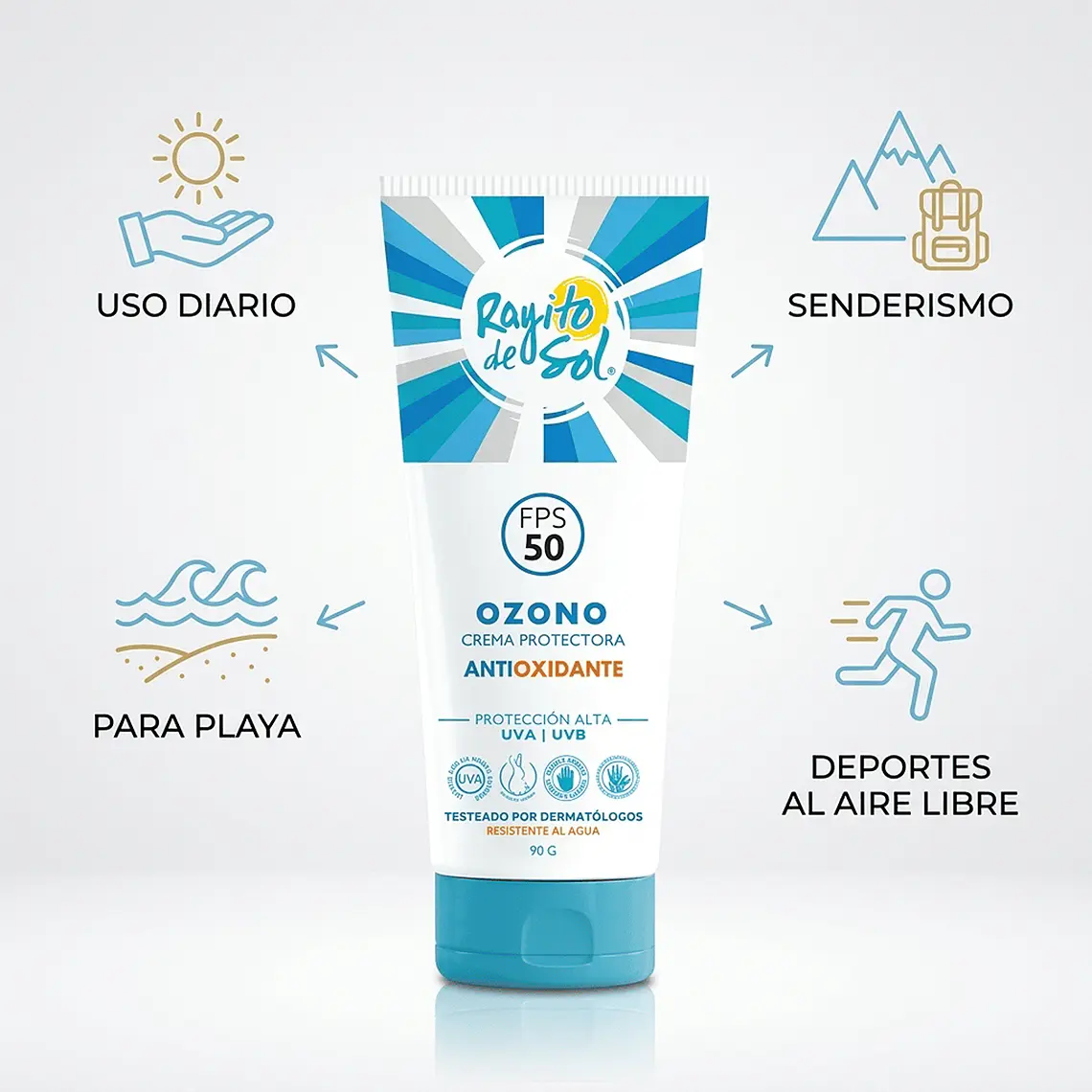 Protector Solar Rayito De Sol Ozono FPS50 90g 4