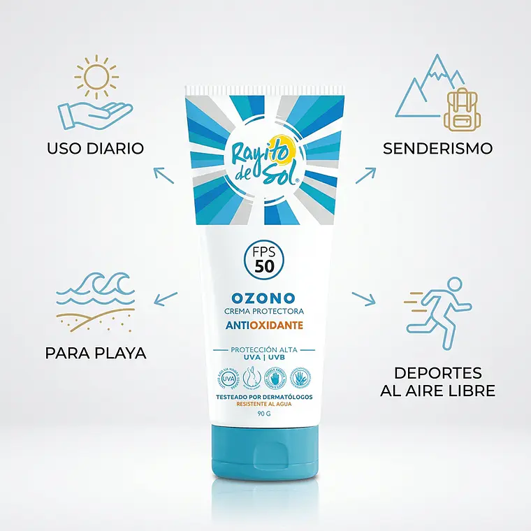 Protector Solar Rayito De Sol Ozono FPS50 90g 4