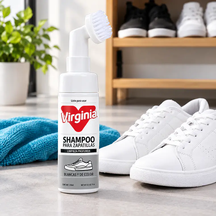 Shampoo Zapatillas Virginia Espuma 150ml Con Cepillo 7