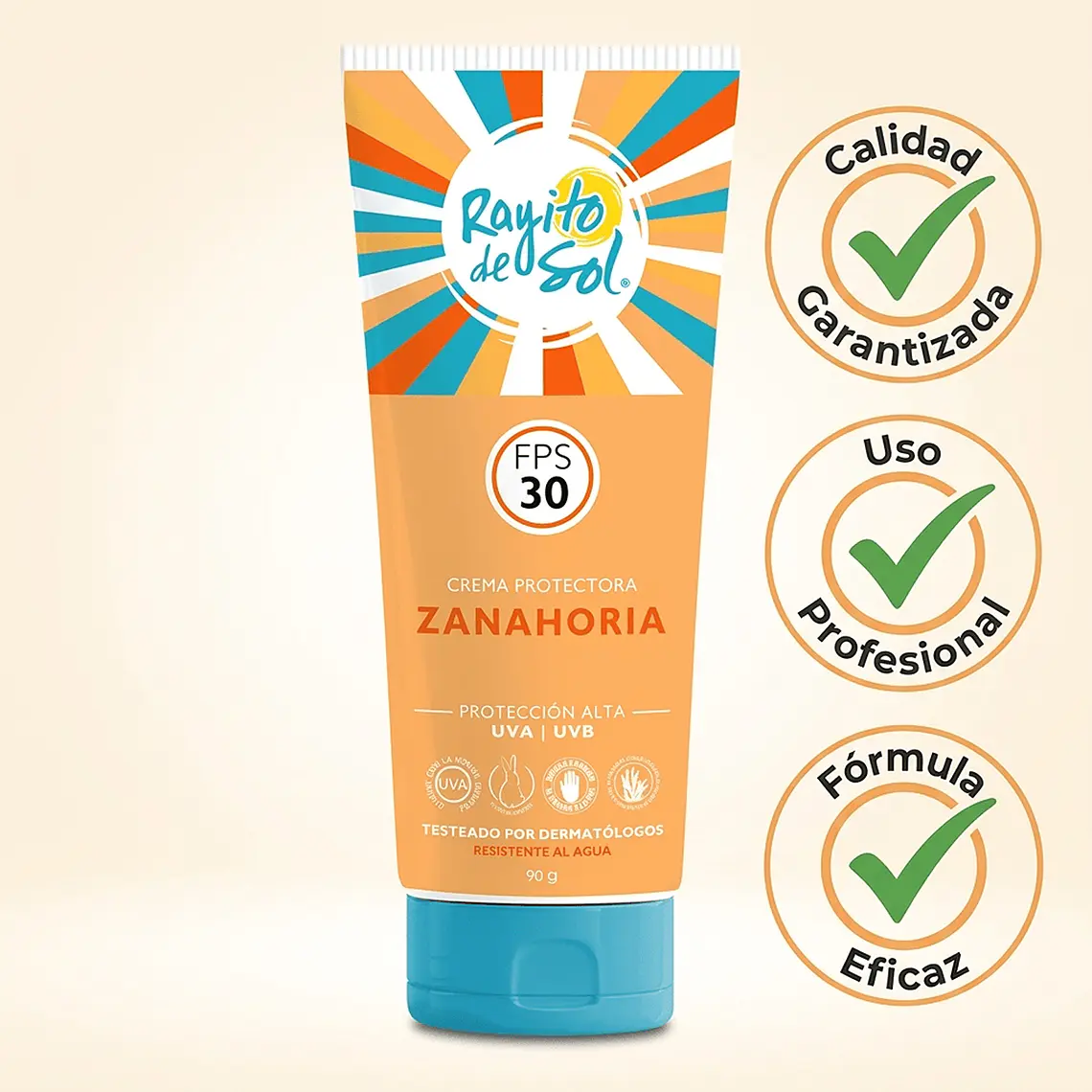 Protector Solar Rayito De Sol Zanahoria FPS30 90g 6