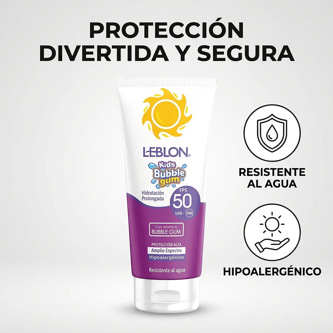 Protector Solar Leblon Kids Bubble Gum FPS50 90g 2