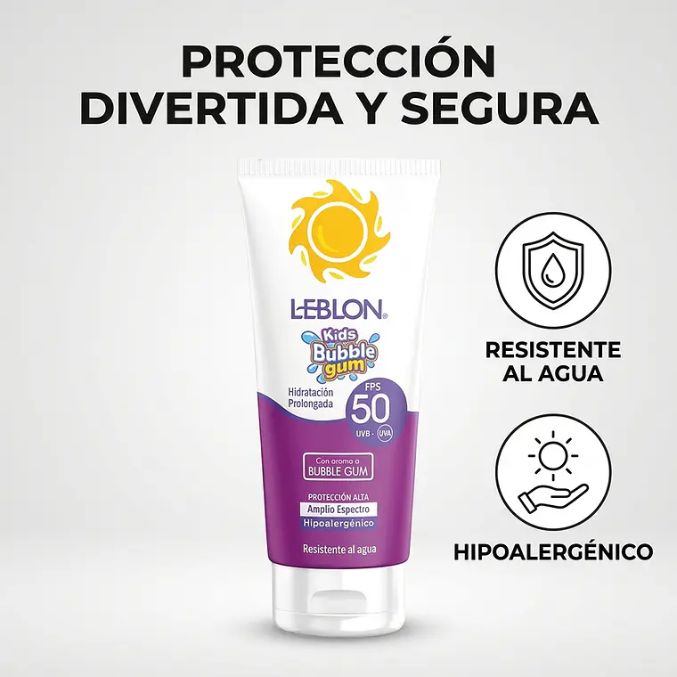 Protector Solar Leblon Kids Bubble Gum FPS50 90g 2