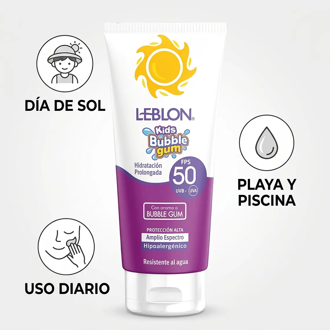 Protector Solar Leblon Kids Bubble Gum FPS50 90g 4