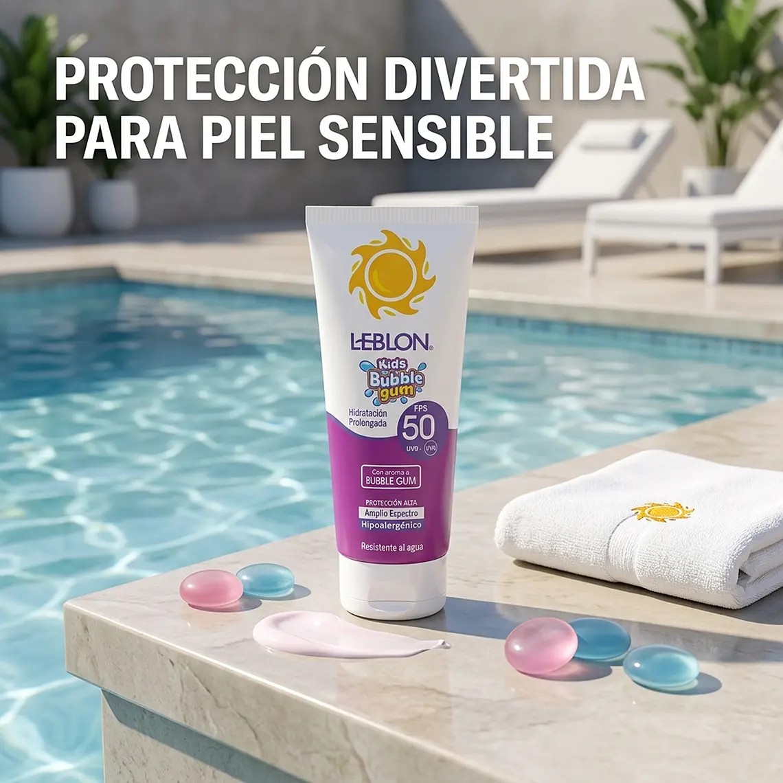 Protector Solar Leblon Kids Bubble Gum FPS50 90g 5