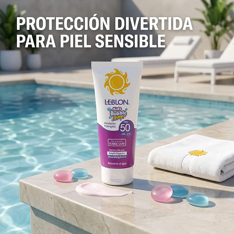 Protector Solar Leblon Kids Bubble Gum FPS50 90g 5